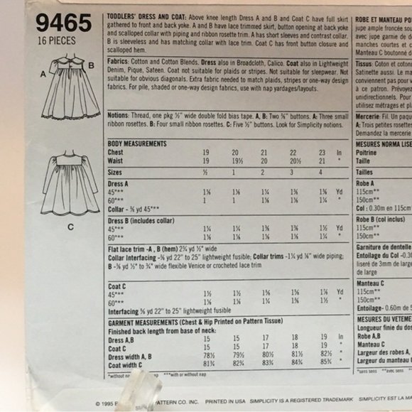 Bundle of (2) Toddler Party Dress Sewing Patterns - Picture 6 of 6